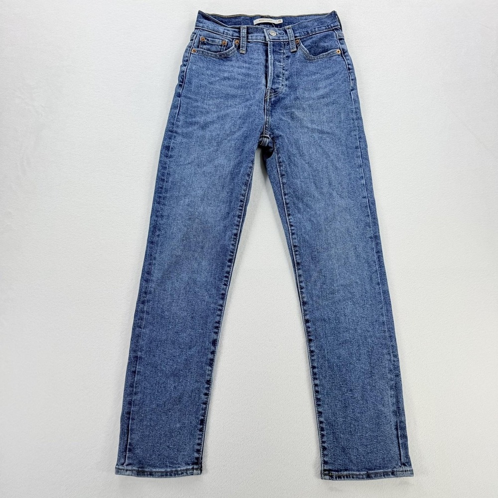 Levi's Wedgie Straight Jeans Womens 25x28 Blue High-Rise Stretch Denim
